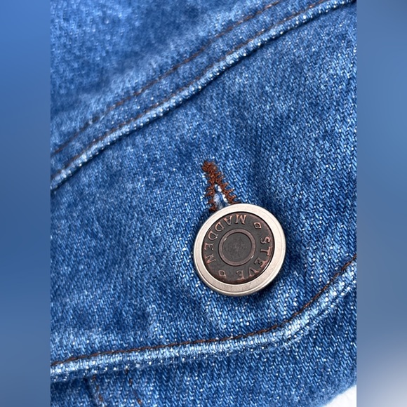 STEVE MADDEN Denim Jean Shirt Jacket 3/4 - Picture 9 of 14